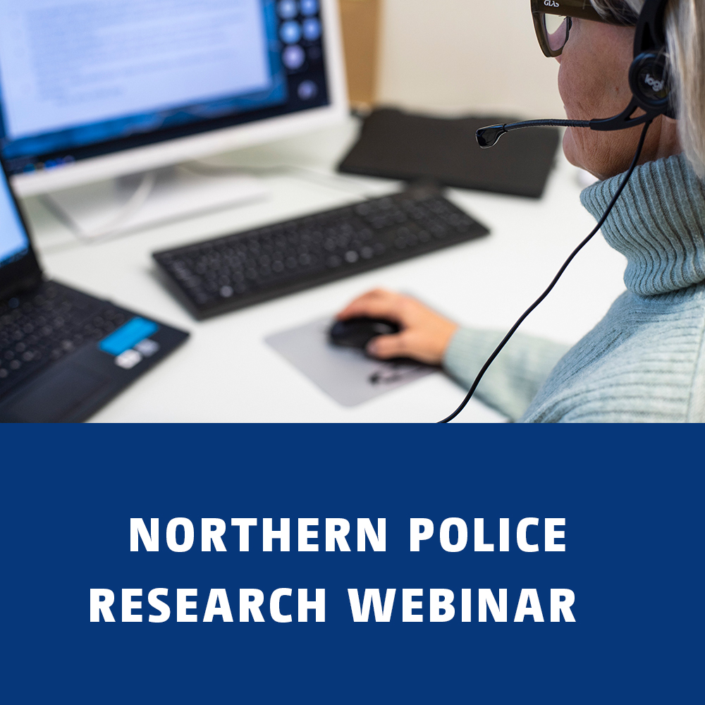 Banner som leder till sidan Northern police research webinar.