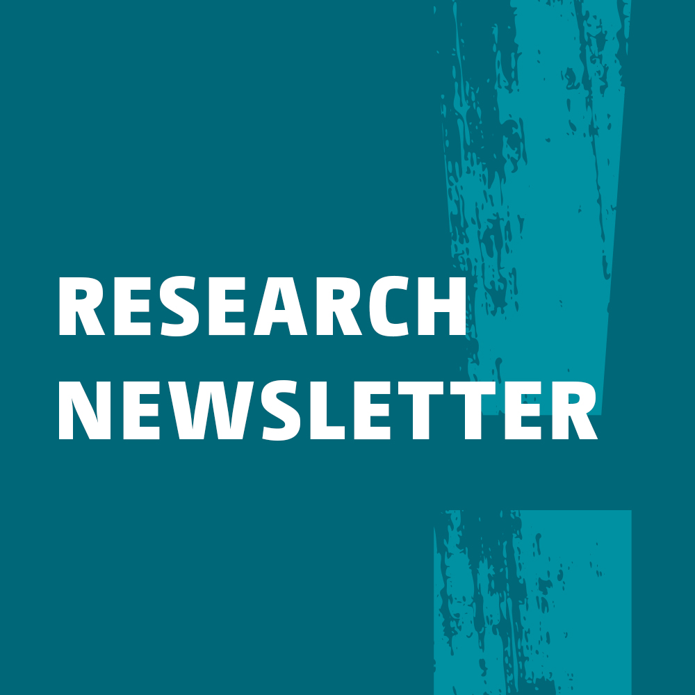 A banner which redirects to the research newsletter page.